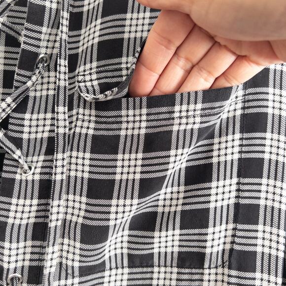 Equipment Knox Lace Up Plaid Silk Shirt Dress Size Small - Picture 4 of 13